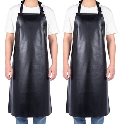 2 Pack Waterproof Rubber Aprons, Heavy Duty Butcher for Men, Chemical Resista...