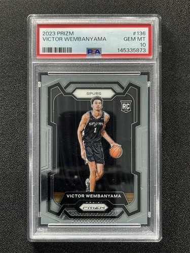 2023-24 Panini Prizm Victor Wembanyama #136 Base Rookie RC Spurs PSA 10 GEM MT