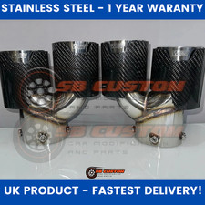 BMW CHROME CARBON FIBRE TIPS M240I M340I M440I 840I X3 X5 QUAD EXHAUST TIPS BMW