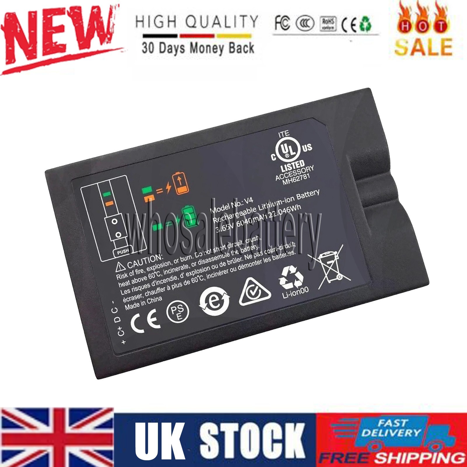 Ring Rechargeable Video Doorbell 2 Li-ion V4 Battery For doorbell 1/2/3/4 Cam