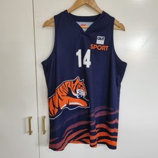 Mens Medium Basketball Game Jersey Tiger Canterbury QUT Kerle 14 Sports