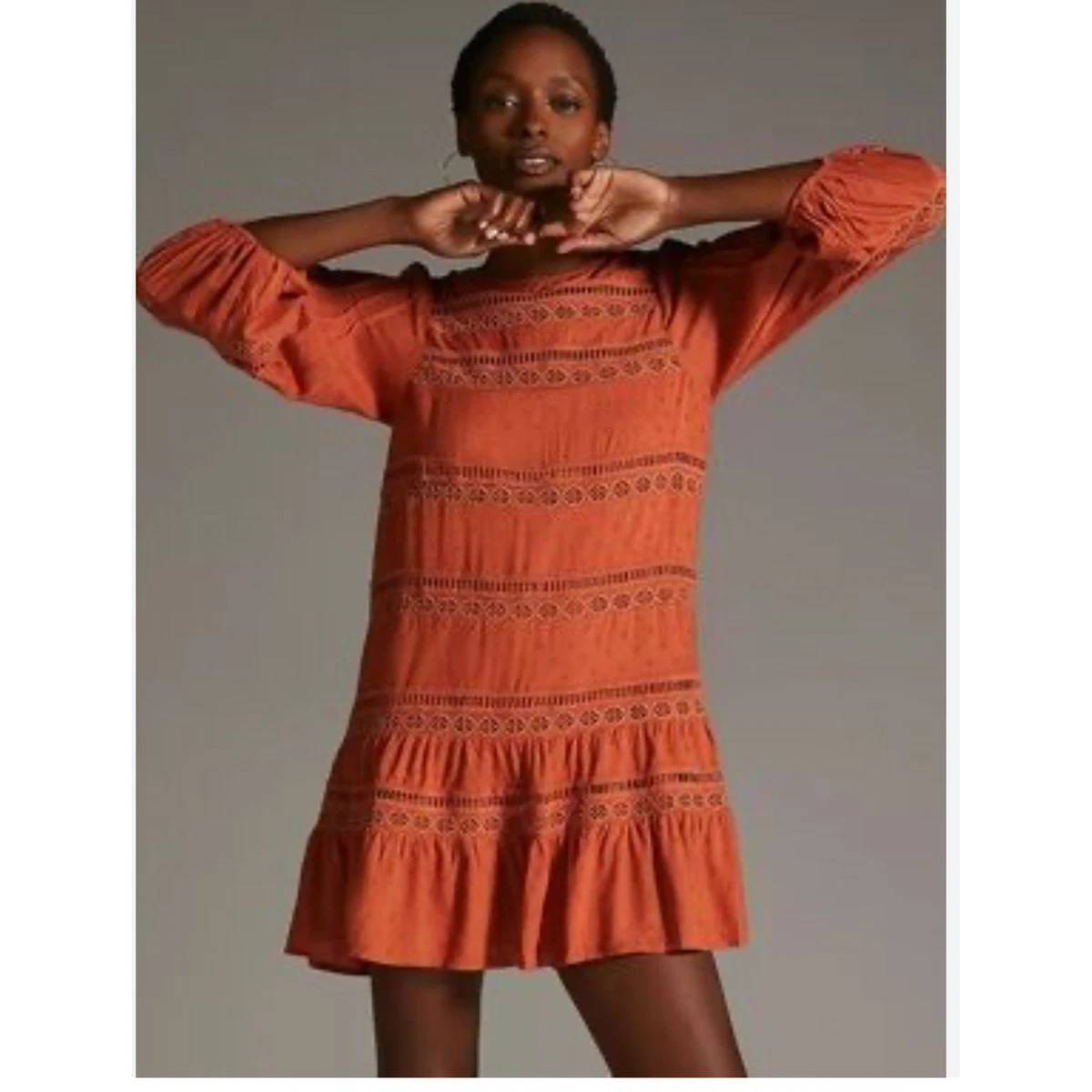 orange lace dress anthropologie Anthropologie Lace Orange Dresses for Women for sale
