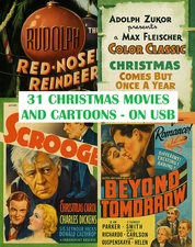 31 Classic Christmas Movies & Cartoons USB – Vintage Holiday Film Set