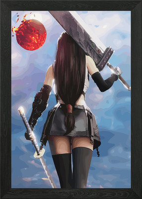 Tifa Lockhart mit Buster Schwert gerahmtes Wandbild Poster Leinwanddruck Bild