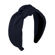 Knotted Headbands For Women Girls Non Slip Wide Top Knot Head Band Navy Blue H