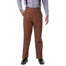 ThePirateDressing Men's Steampunk Victorian Architect Pants Trousers Chocolate
