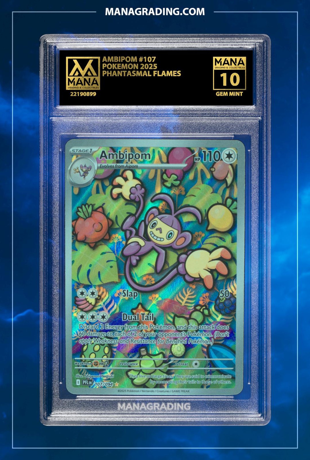 Pokemon AMBIPOM #107 PHANTASMAL FLAMES MANA 10 PSA STACKABLE