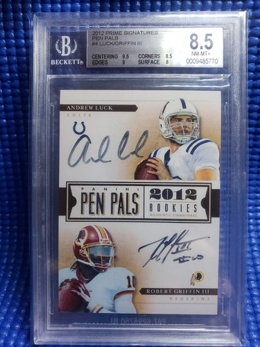 2012 Prime Signatures Penna Amici ANDREW LUCK ROBERT GRIFFIN Auto RC BGS 8,5