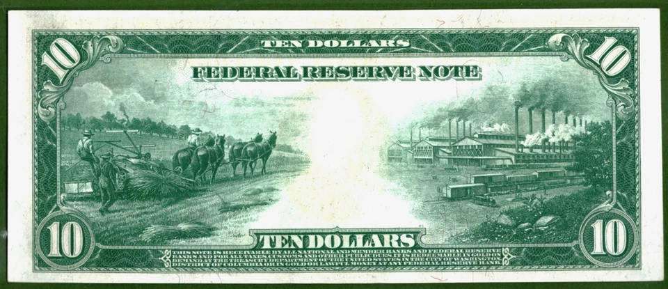 1914💲10  💵  FEDERAL RESERVE NOTE  💵   CHICAGO 💲PCGS  64 - Image 4 of 4