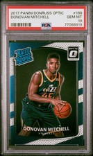 2017 Donruss Optic #188 Donovan Mitchell Jazz RC Rated Rookie PSA 10 GEM MINT