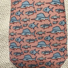 Vineyard Vines Youth Pink Sailfish Nautical Tie 100 Silk Martha  s Vineyard