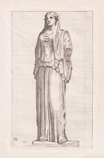 Vestalin Vestal virgin Greek statue Kupferstich Francois Perrier 1638 etching