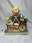 Vintage 1960s Blatz Beer Lighted Motion Clock Sign Nodder Plastic It All Works