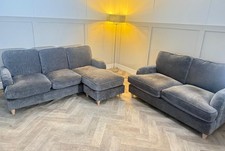 Good Condition Grey Fabric Corner Sofa & Matching Two-Seater- DELIVERY AVAILABLE