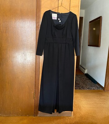 Vintage S. Eisenberg Black Evening Dress with Rose, Size 16 | eBay Vintage S. Eisenberg Black Evening Dress with Rose, Size 16 | eBay