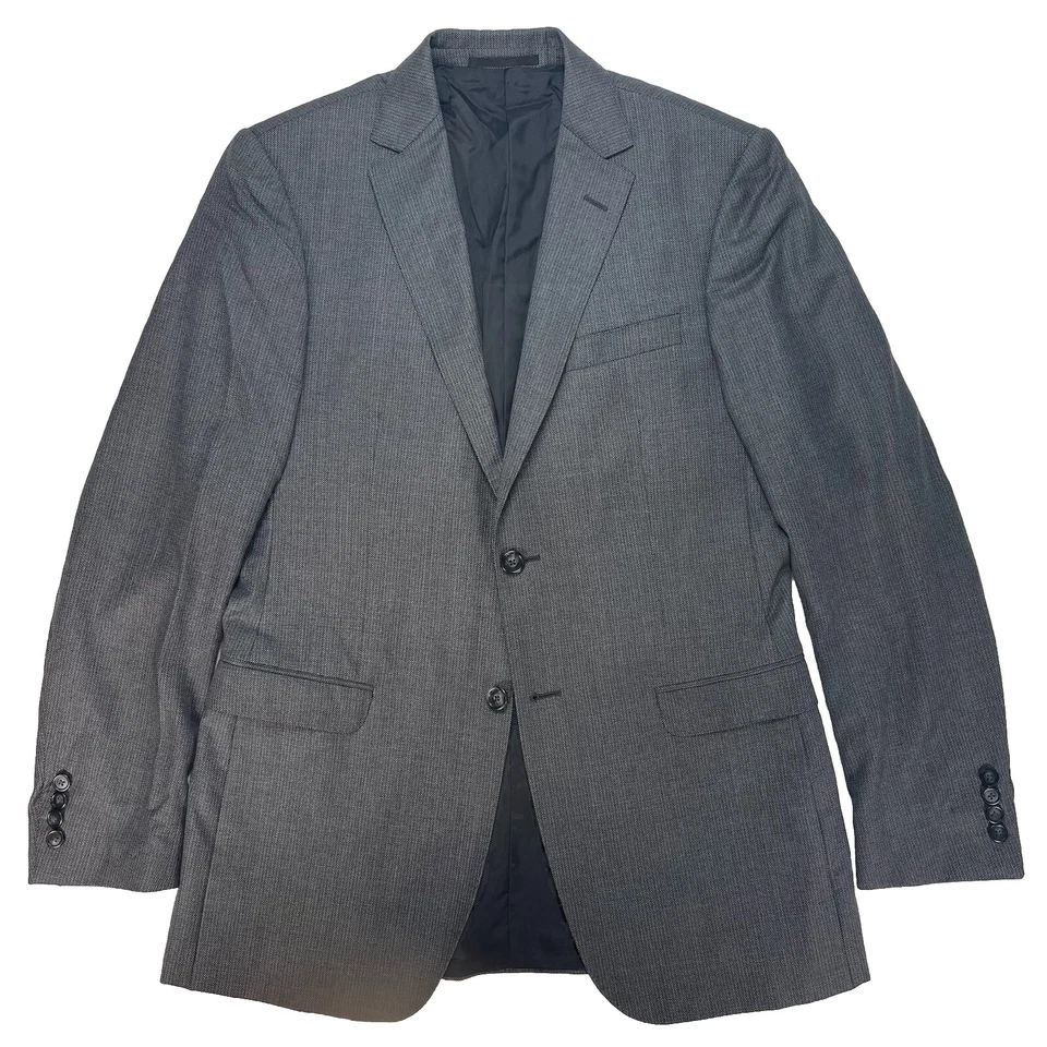 Z Zegna Blazer 40R Slim Mens Gray Micro Wool 2 Button Jacket Ermenegildo Italy - Image 3 of 4