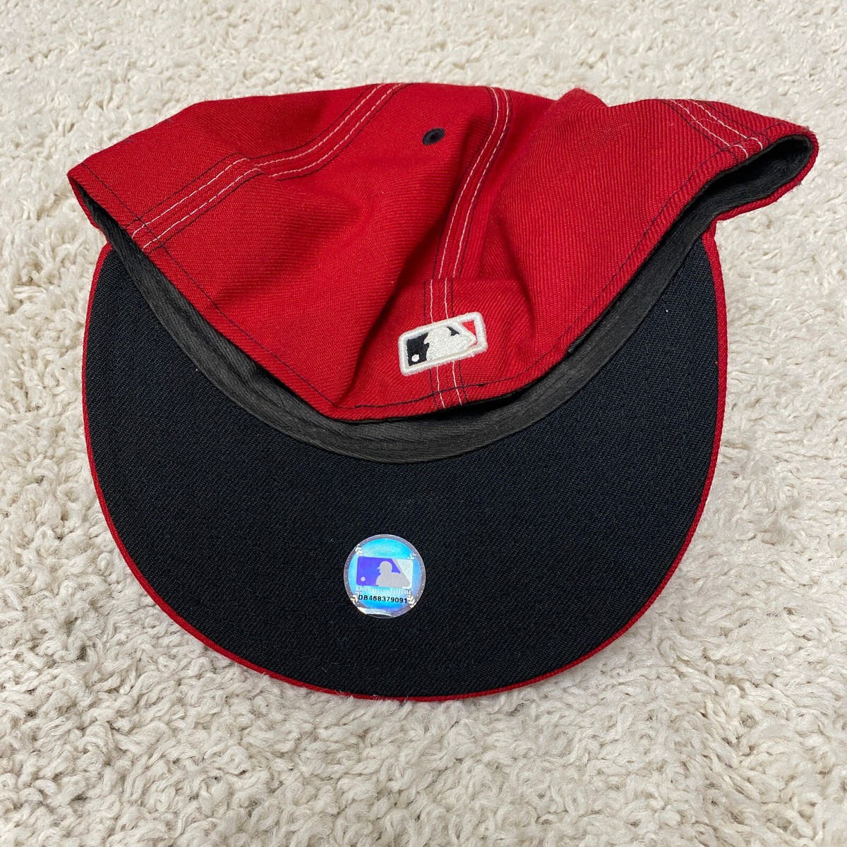 Vintage New Era Boston Red Sox Wool Hat Fitted 7 1/2 Red White USA 