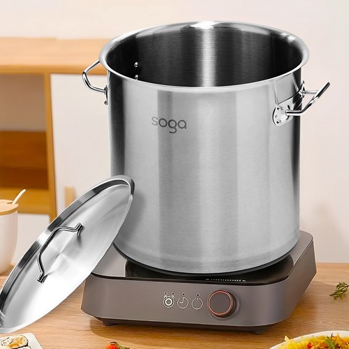 Stock Pot 25L Top Grade Thick Stainless Steel Deep Cooking Soup Stockpot 18/10 - Picture 2 of 10