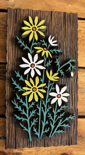 Vintage 1971 Krone kreative Blume Blumenschaum Relief Wand hängen Art Deco selten - Bild 2 von 14