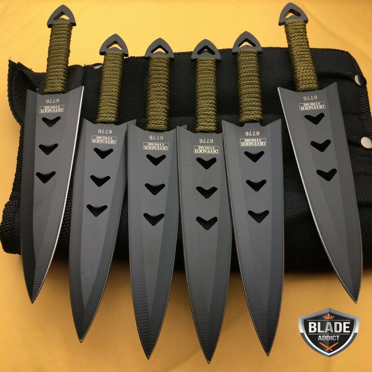 6PC Ninja Tactical Combat Ninjutsu Hunting Throwing Kunai Knife +