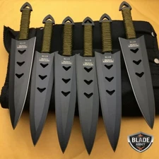 6PC Ninja Tactical Combat Ninjutsu Hunting Throwing Kunai Knife + Leg Sheath NEW
