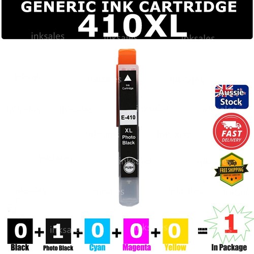 1x Generic Ink Cartridge 410XL 410 Photo BLACK For Epson XP530 XP540 ...