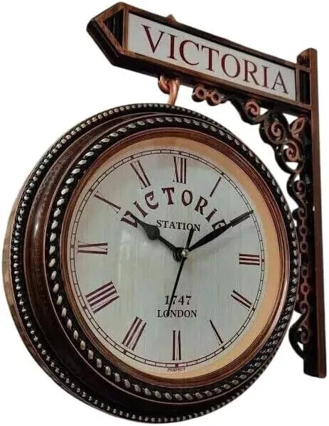 Railway Victoria Solid Brass Vintage Cherish Double Side Clock Home Decor Gift
