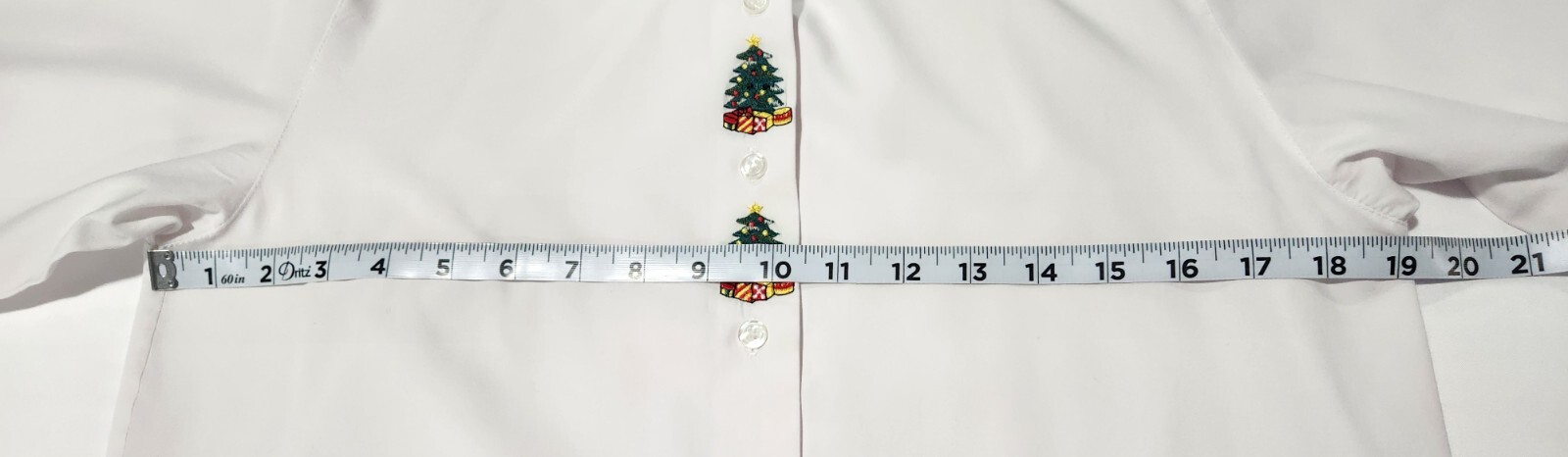 SAINT LAURENT Camicetta natalizia manica lunga ricamata bianca Yves St Clair Taglia 8