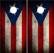 Puerto Rico Flag Cornhole Wraps Board Decals Bag Toss Game Vinyl Stickers