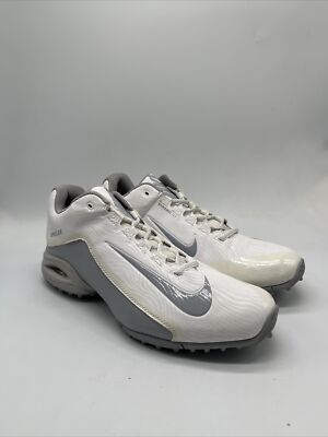 Nike SpeedLax Lacrosse Dynamic Fit White Silver 807157-100 Men's Size 10.5