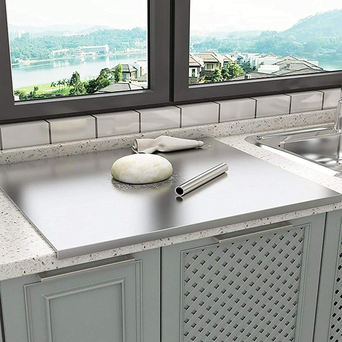 Tagliere in acciaio inox alimentare 30×20 cm - 100% igienico e privo di BPA | Antibatterico, durevole e lavabile in lavastoviglie | Senza muffa e microplastiche | Superficie non porosa | VITABOARD
