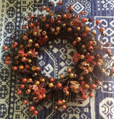 Wreath Fall Autumn Decor Harvest Valery & Madelyn Co. NIB 18  Pumpkin Spice