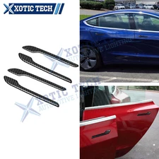 Side Door Handle Cover Trims Real Carbon Fiber For Tesla 3 2017+ Model Y 2020+