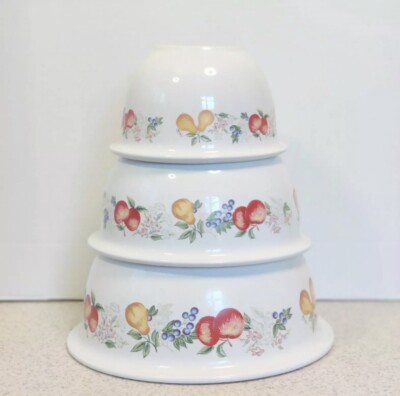 Chutney Corelle Coordinates Stoneware Nesting Mixing Bowls EUC 