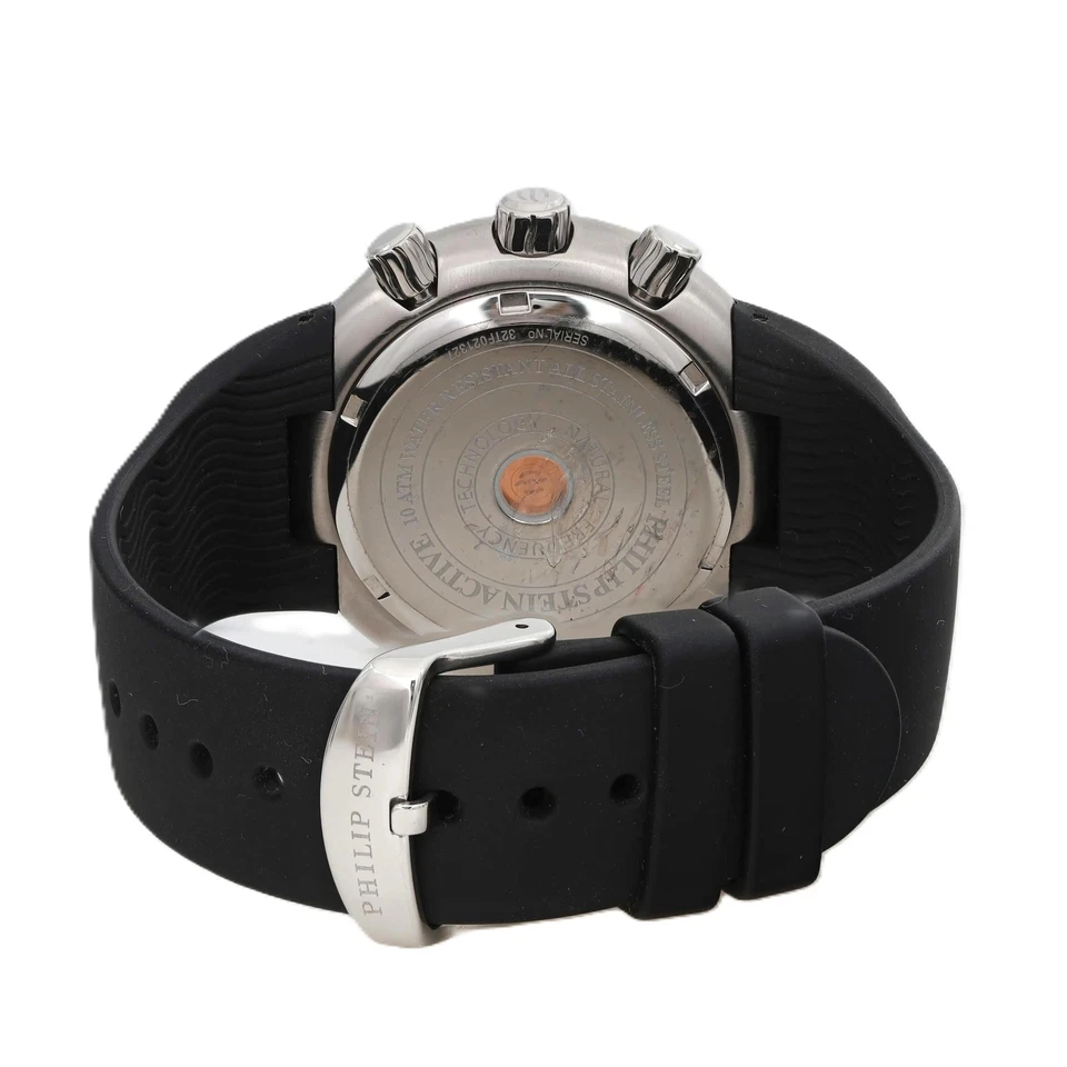 Philip Stein Active 45 mm acero cronógrafo esfera blanca reloj de cuarzo para hombre 32-AW-RBB Foto 3 de 3