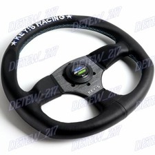 340mm Keys Racing Embroidery Leather Steering Wheel For Omp Spoon Sports