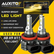 2X AUXITO H8 H11 H16 LED Fog Light DRL Bulb 4000LM Golden Yellow High Power L3A