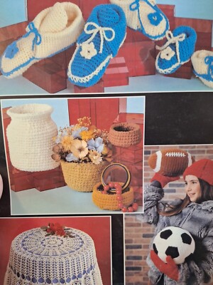 Leisure Arts 192 Gifts Booties Gloves Tablecloth Pattern Leaflet Knit Crochet