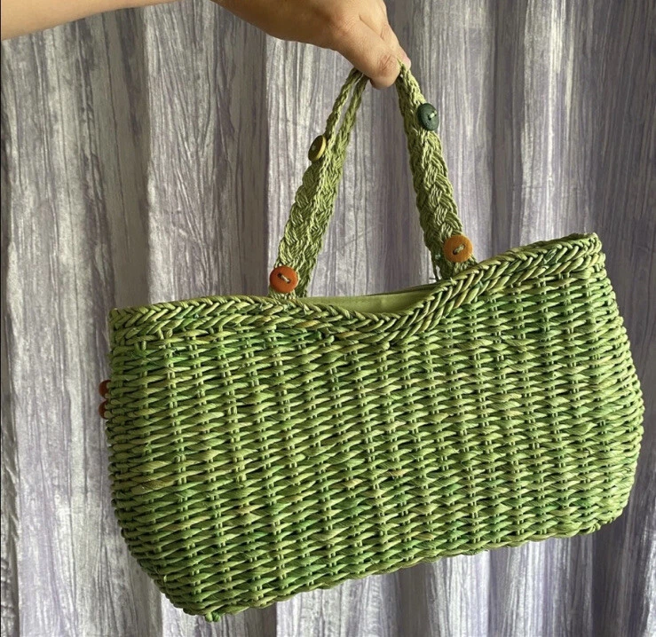 Alma Tonutti woven tote handbag purse made in Italy 🇮🇹 hanging flowers