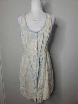 Hollister Women's Teen LARGE Tank Dress Blue Denim Acid Wash