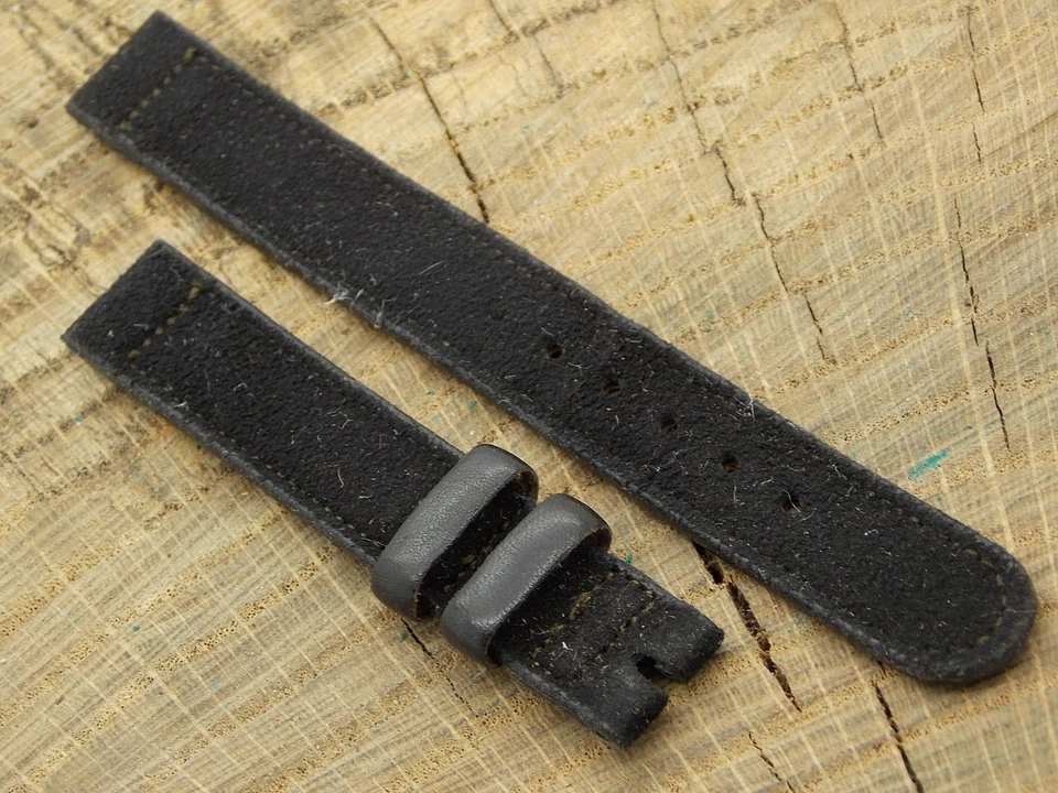 全新 旧库存 复古黑色麂皮绒表带 13 毫米 女士 未使用 Cyma Tavannes — 第 2/3 张图片