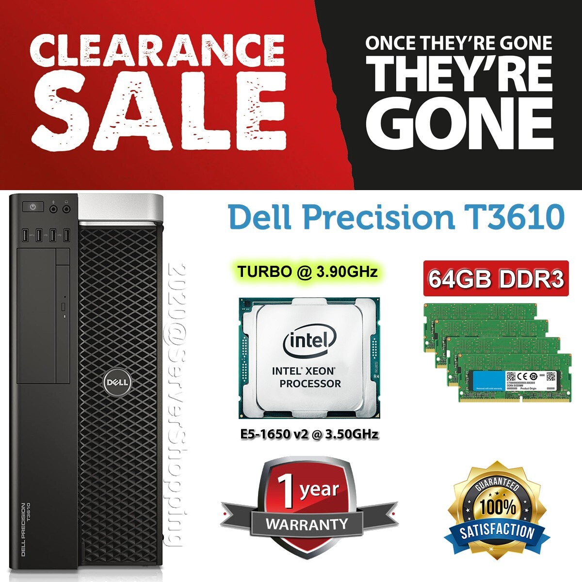Dell Precision T3610 Xeon E5-2697v2 12-CORE 3.50GHz 64GB DDR3