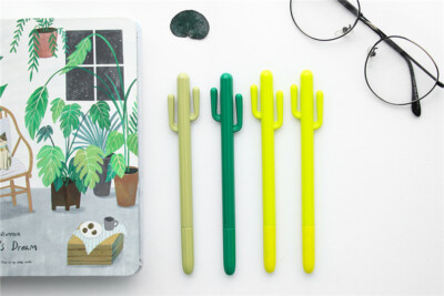 1x Cute Cactus Design Gel Pen Ballpoint Pen Writing Pens Office School Supplies
