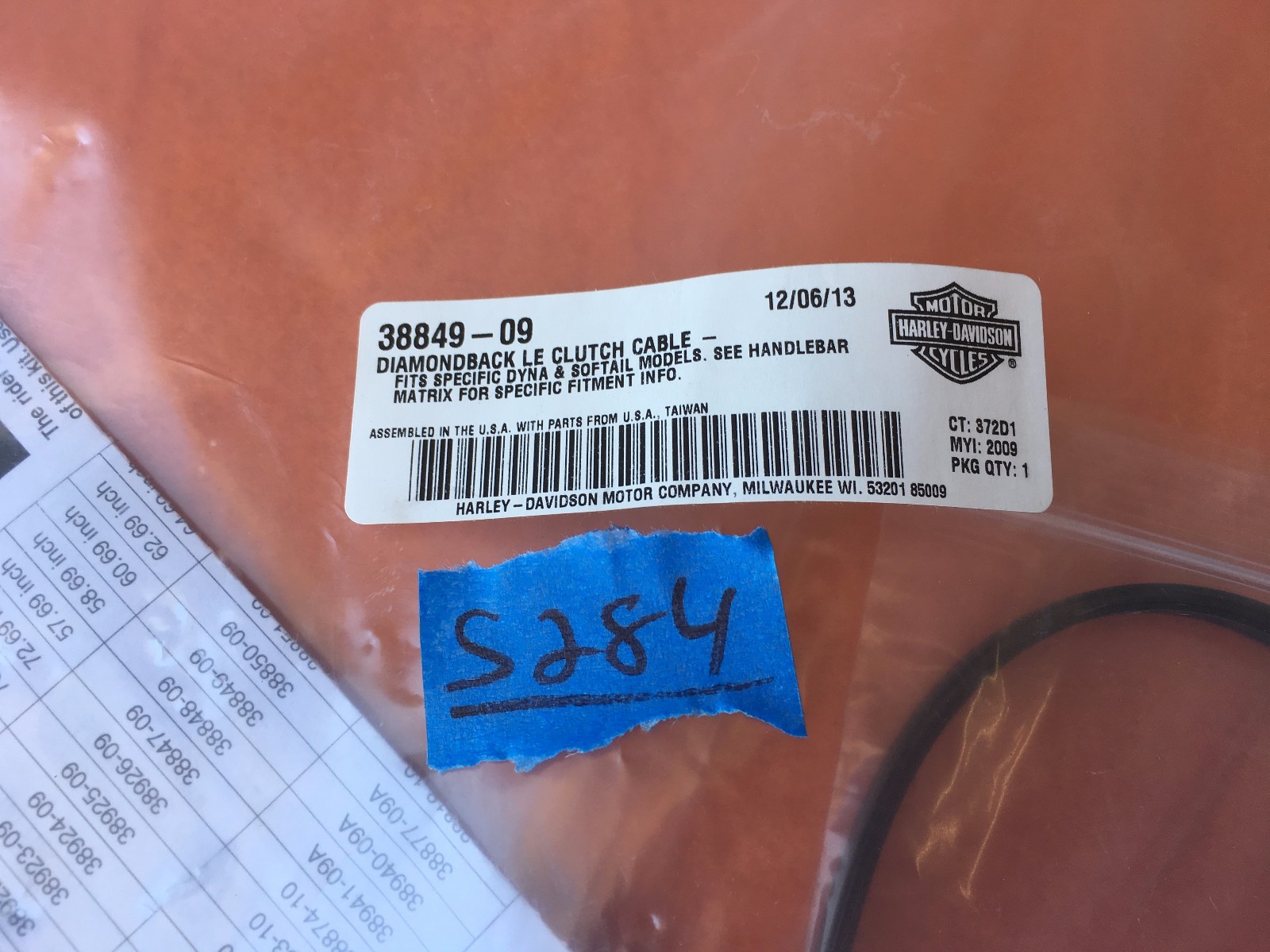 NEW NOS Harley Davidson Braided Diamondback LE Clutch Cable 3884909 eBay