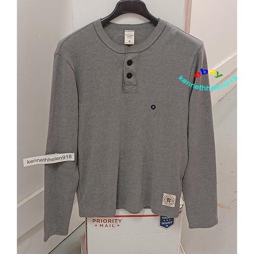 ABERCROMBIE & FITCH LONG SLEEVE HENLEY GREY MENS SIZE MEDIUM