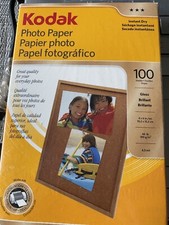 4" x 6" GLOSS KODAK PHOTO PAPER 100 SHEETS 48LB 6.5 MIL FAST DRY FACTORY SEALED