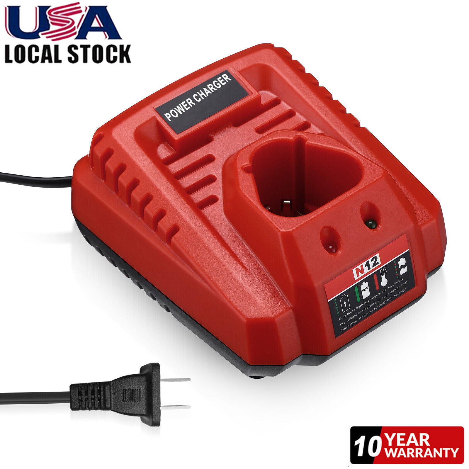 New 12V Rapid Charger for Milwaukee M12 Lithium Battery 48-11-2460 USA