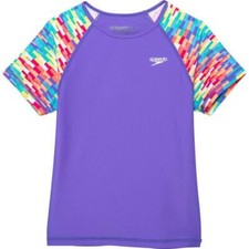 SPEEDO Little Girls XS 5-6 Purple Rashguard Swim Top NWT