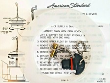 American Standard Flush Valve Seal, thumscrew, chain PIN ASSEMBLY kit OEM