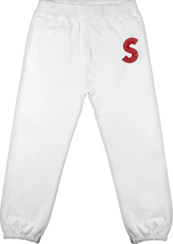 Supreme S Logo Sweatpants FW20 White Size Medium BRAND NEW RARE Sweats
